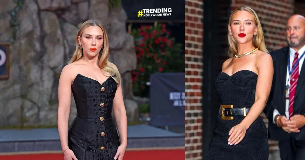Scarlett Johansson Stuns in Strapless Black Dress