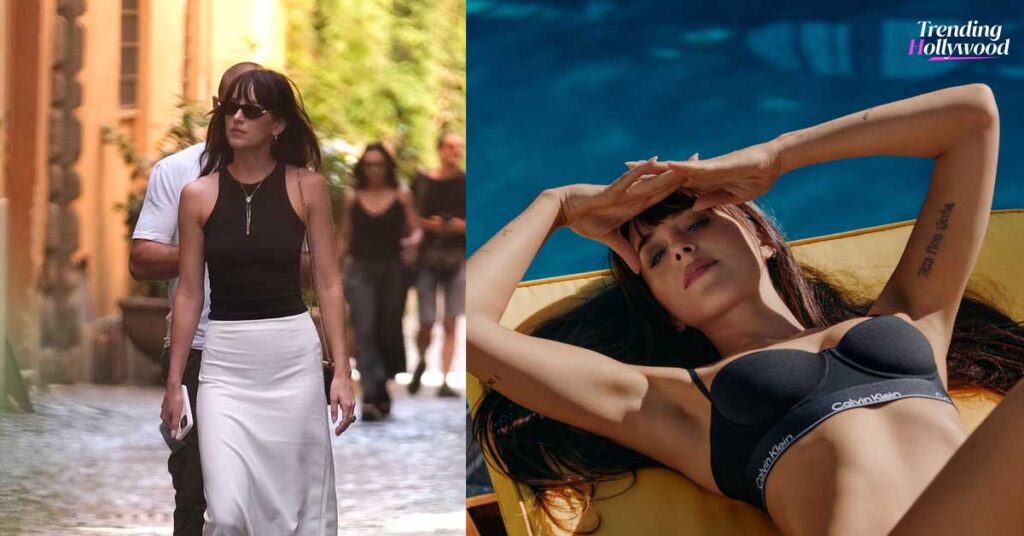 Actress Dakota Johnson Calvin Klein’s Spring campaign, stuns in new photos.